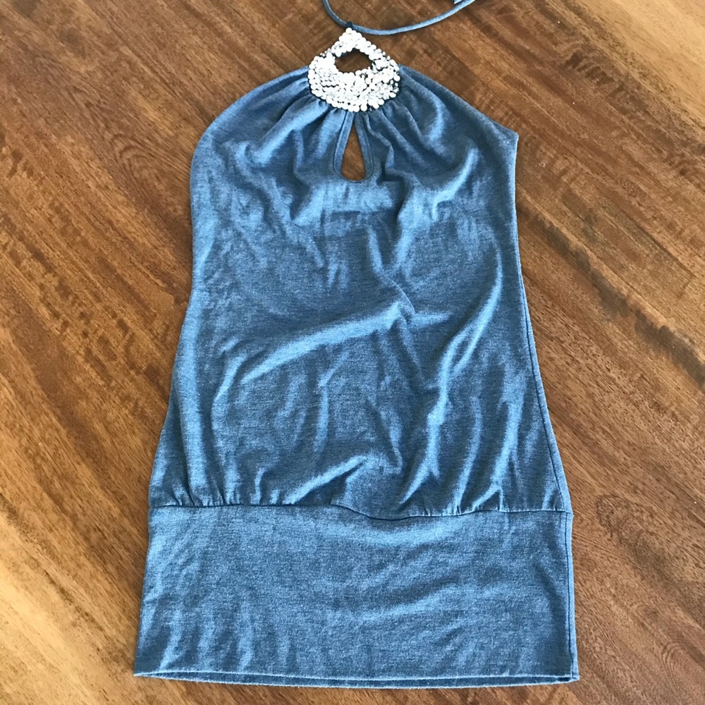 Va Va Voom Blue Shimmer Top